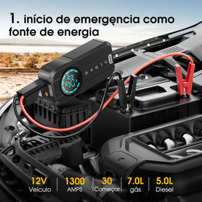 Power Compressor + Carregador de Bateria Veicular Portátil 3 em 1 - [ÚLTIMAS UNIDADES]